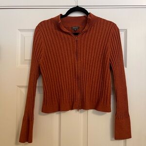 Burnt Orange Cropped Cardigan